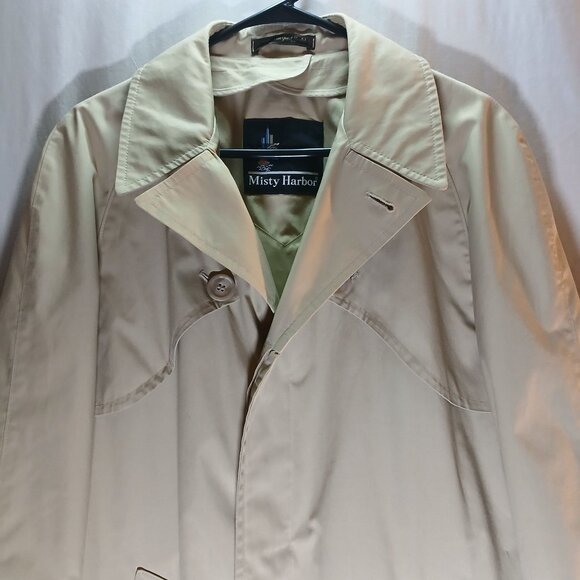 Misty Harbor Womens Trench Coat Medium Beige Button-Down Water-Resistant Classic - Picture 10 of 16